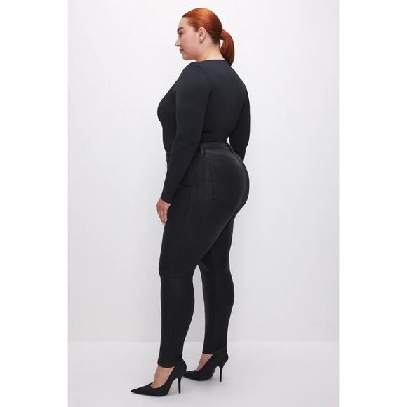 Good American Good Legs Black Coated Skinny Jeans Plus Size 24 NWOT - Picture 9 of 11